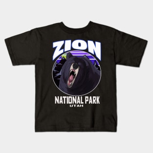 Zion National Park Utah Bear Kids T-Shirt